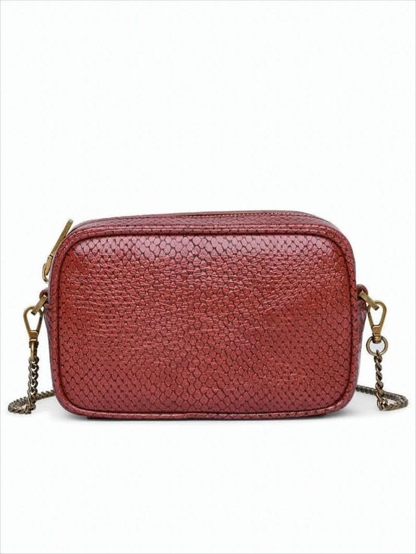 Golden Goose Textured Cowhide Leather Crossbody Bag With Embossed Star Detail