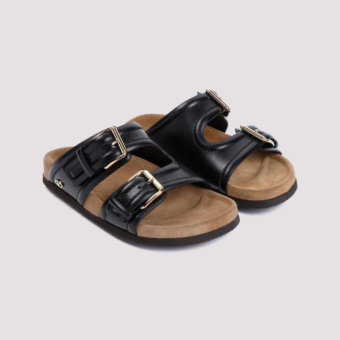 Valentino Fussfriend Slide Black Calf Leather Sandals