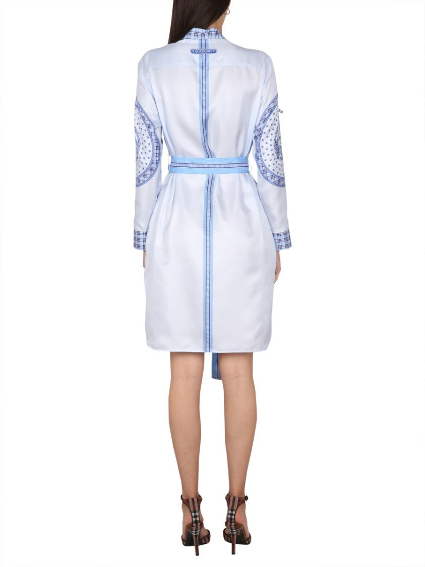 Burberry Silk Chemisier Dress With Concealed Button Closure