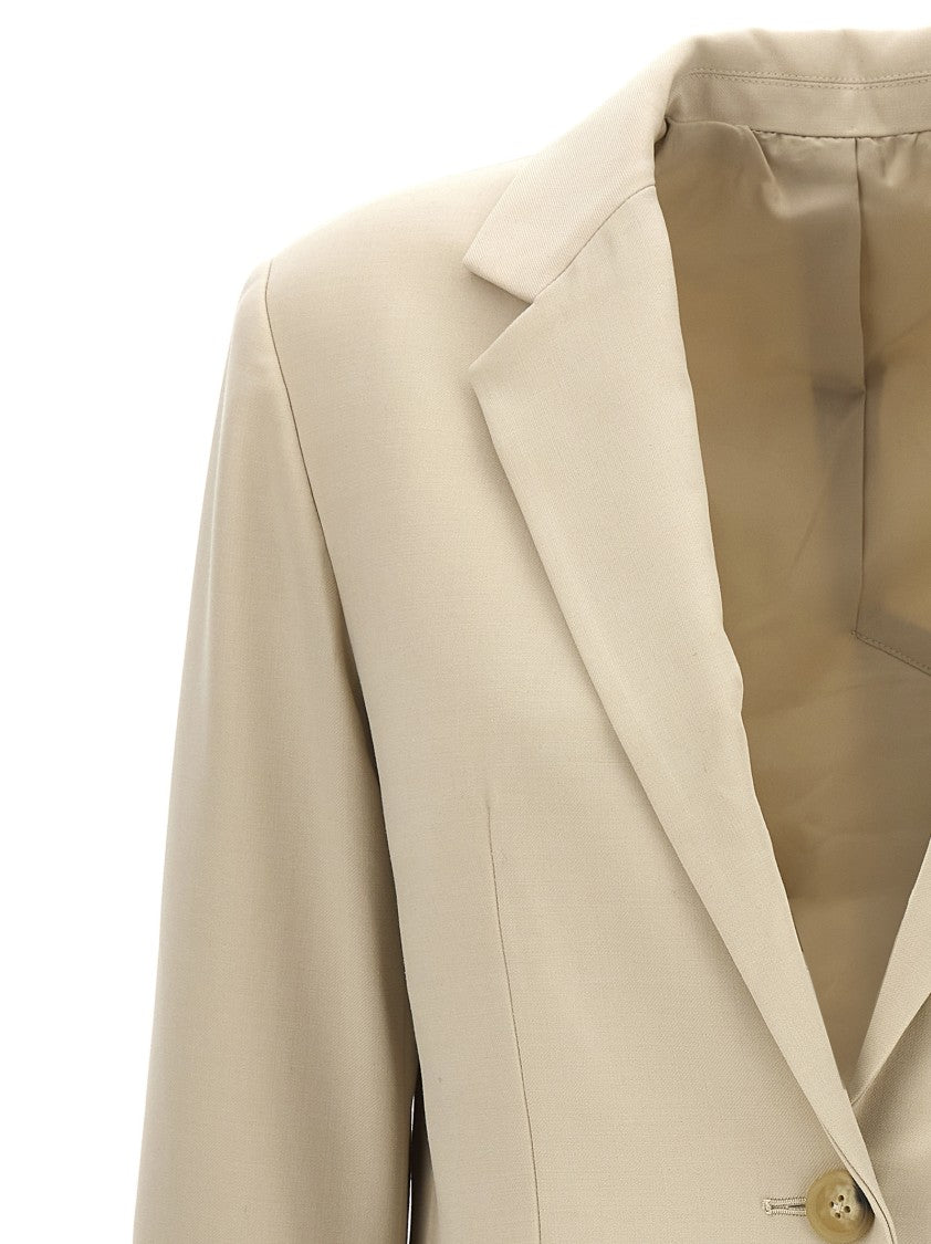 Helmut Lang Single-Breasted Wool Blend Blazer