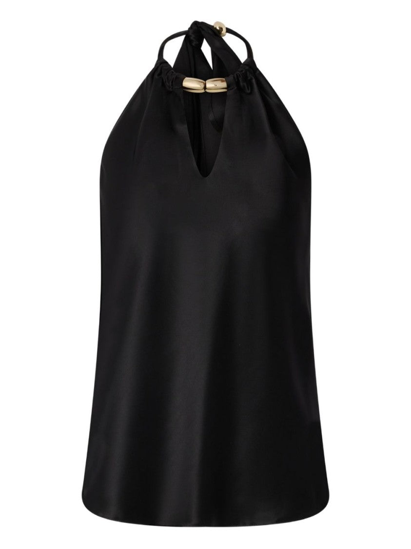 Pinko Halter Top With Deep V-Neckline