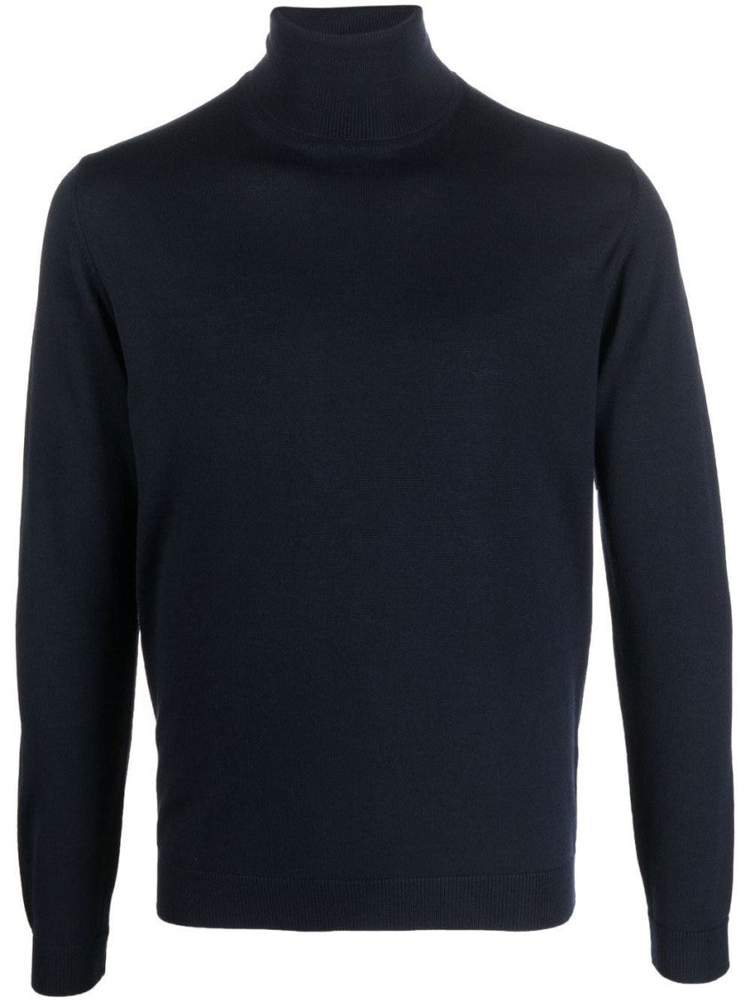 Roberto Collina Fitted Black Turtleneck Sweater