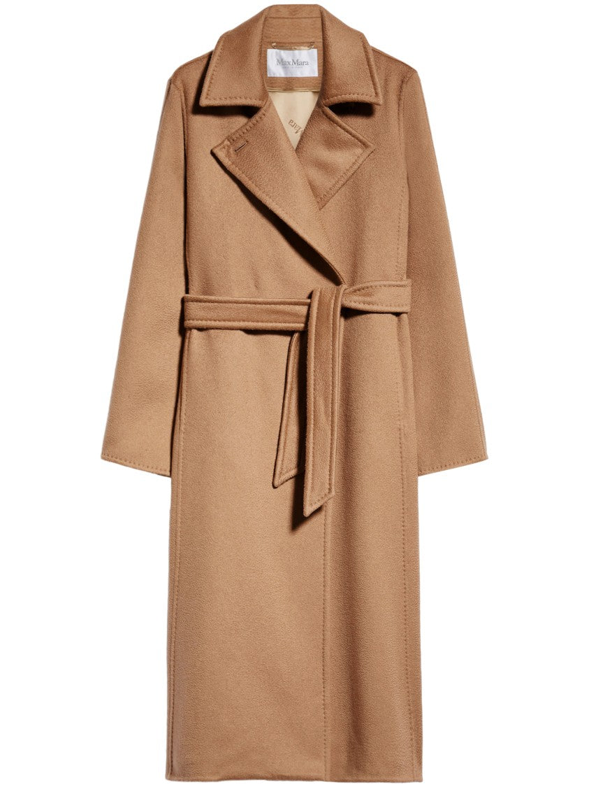 Max Mara Long Tailored Camel Coat With Wide Lapel