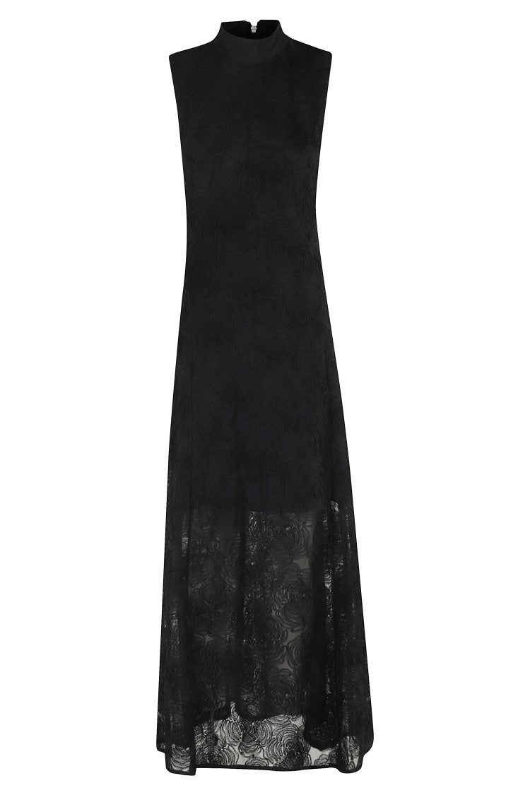 Rotate Flower Mesh Maxi Dress