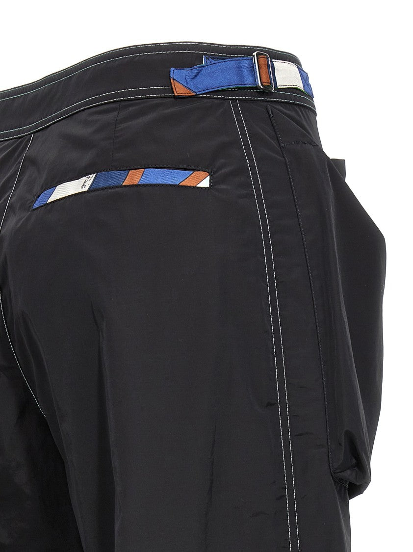Emilio Pucci Logo Print Nylon Blend Pants With Zip