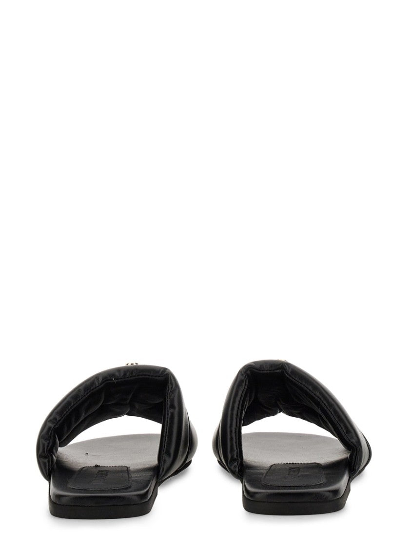 J. W. Anderson Slide Sandal With Gold-Tone Logo Embellishment