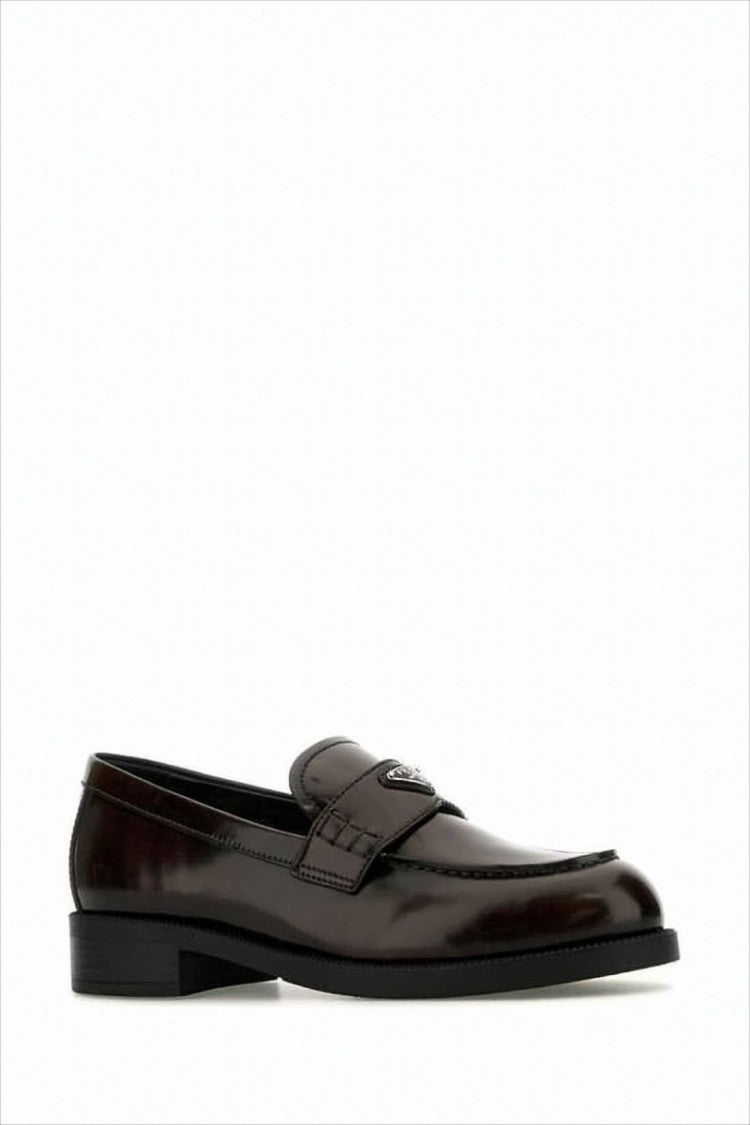 Prada Polished Calf Leather Loafer With Penny Strap