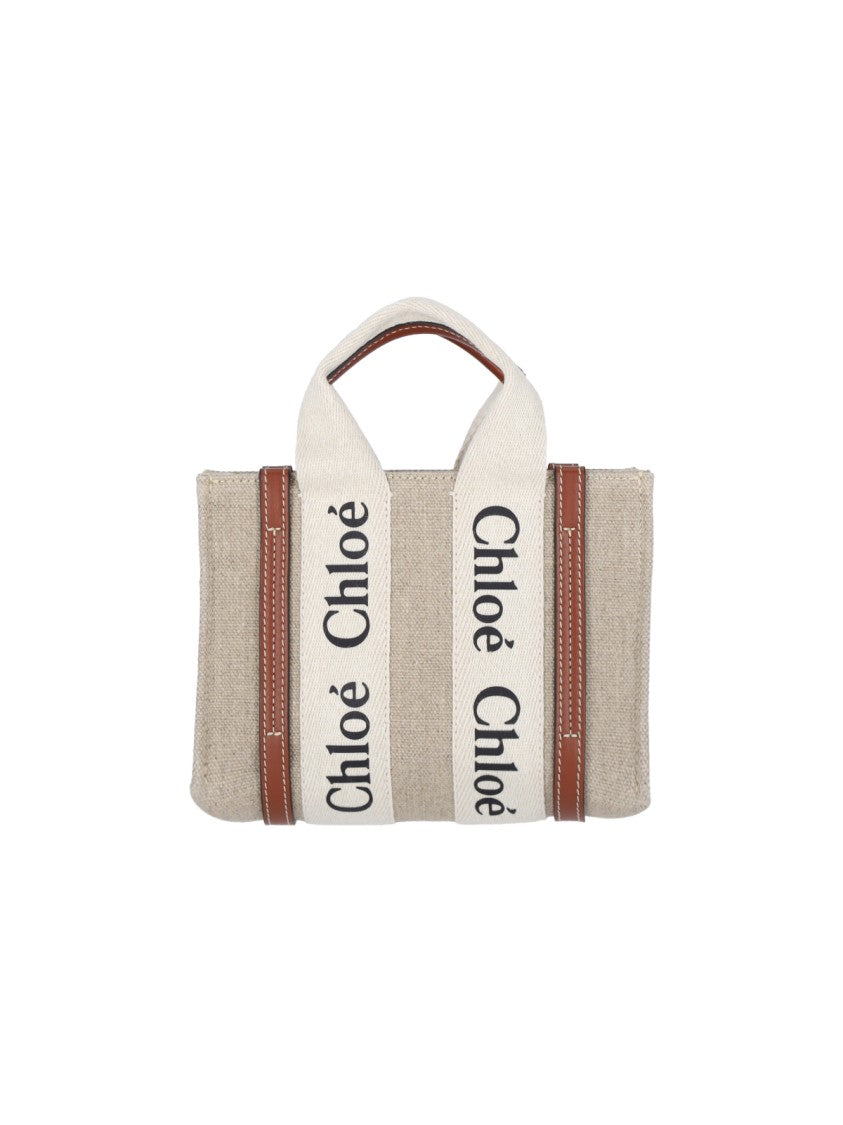 Chloé "Woody" Mini Bag Beige