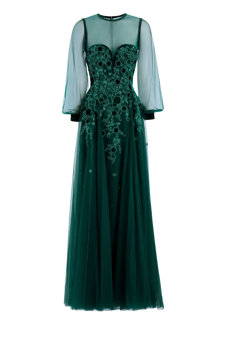 Saiid Kobeisy Embroidered Tulle Dress