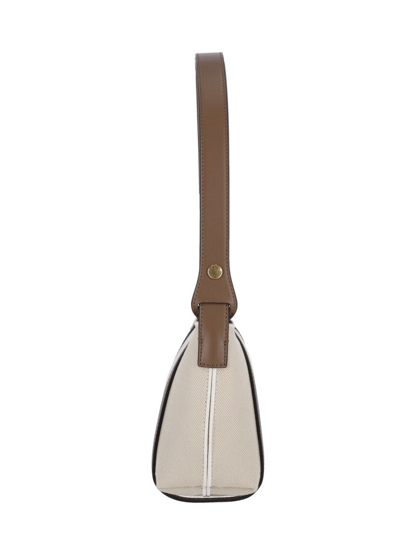 Chloé Structured Beige Shoulder Bag With Embossed Logo