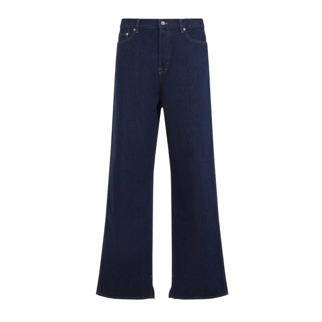 Gucci Blue Denim Pants With Rose Embroidery