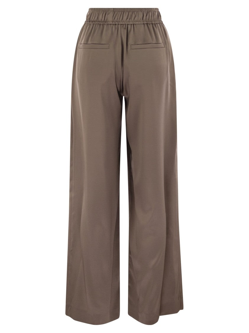 Brunello Cucinelli Track Trousers In Stretch Silk Satin