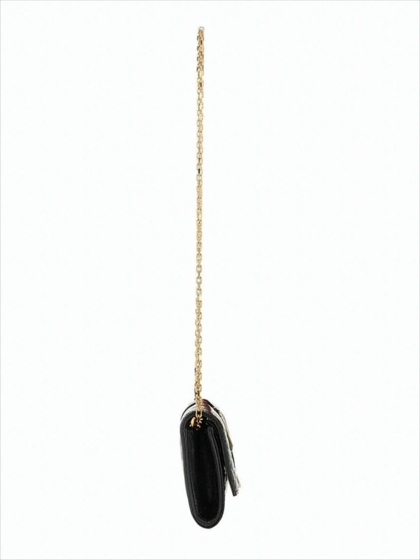 Versace Sleek Quilted Calf Leather Clutch With Geometric Clasp