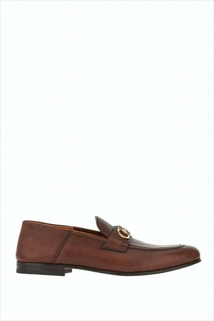 Salvatore Ferragamo Polished Calfskin Leather Loafers