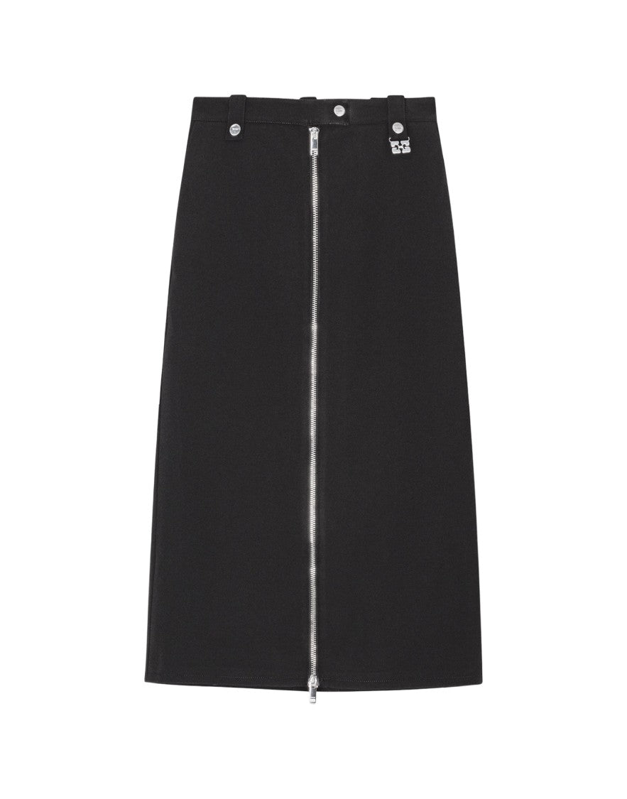 Ganni Tailored Black Maxi Skirt