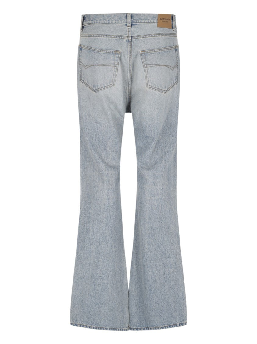 Balenciaga Light Blue Denim Flare Jeans With Five-Pocket Design