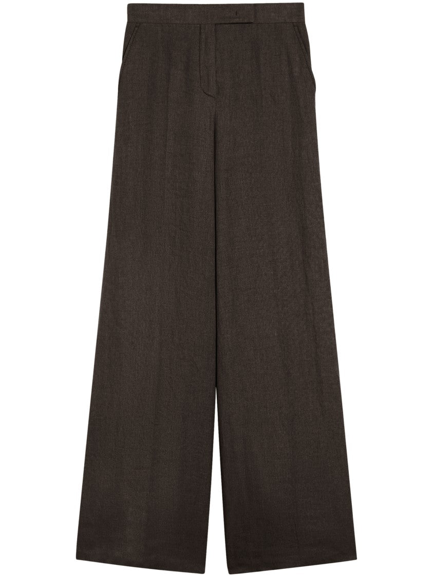 Max Mara Wide-Leg High-Waist Trousers With Front Pockets