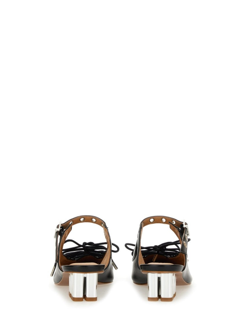 Ganni Pointed Toe Lace-Up Mules