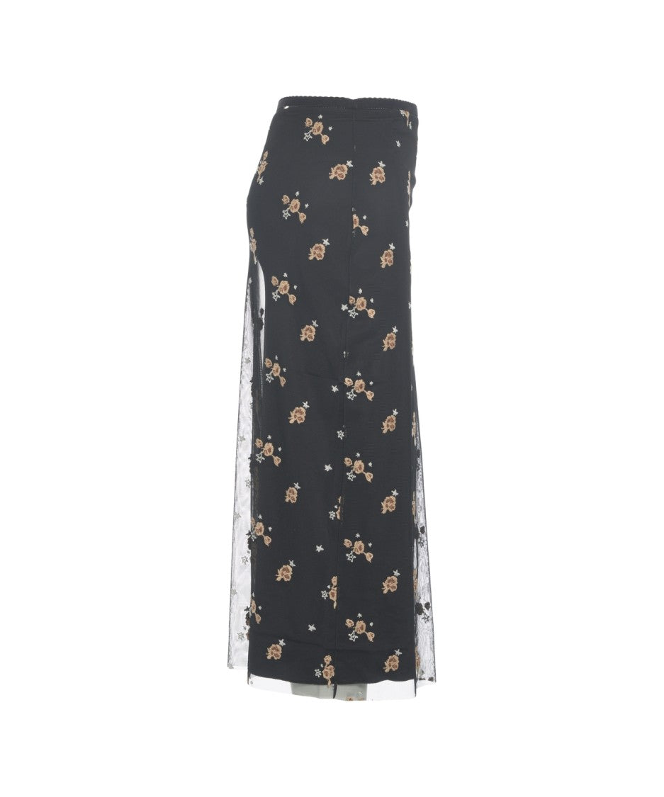 Ottod'ame Floral Midi Skirt