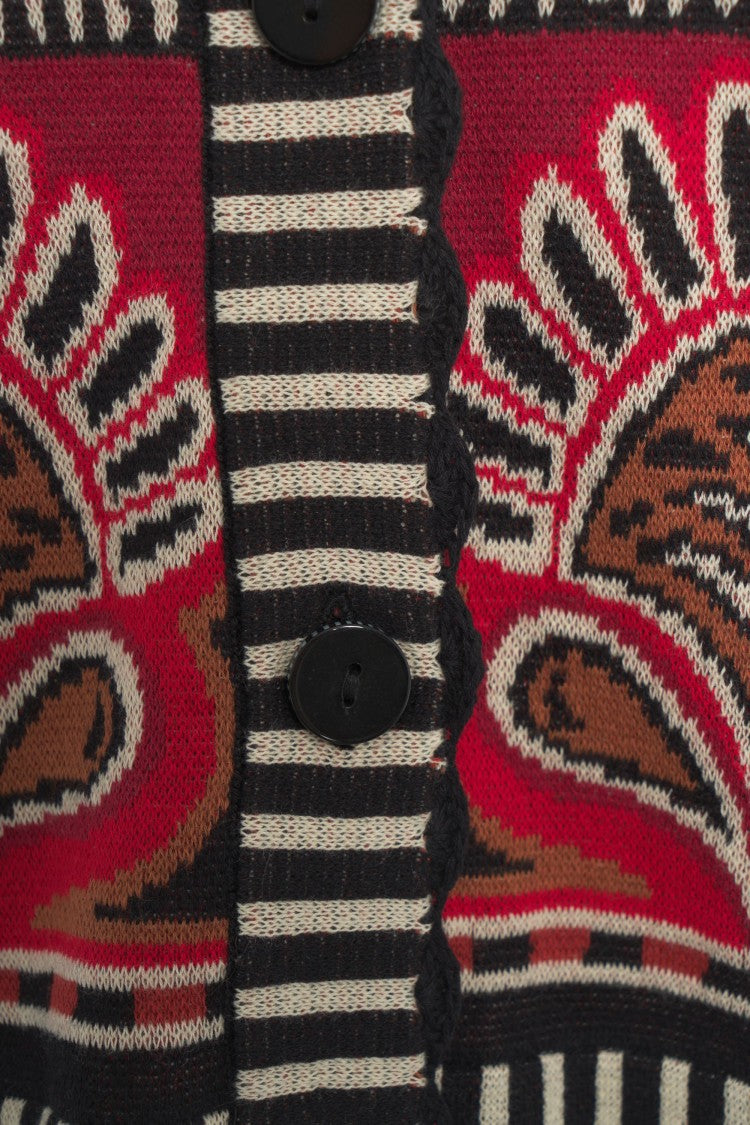 Farm Rio Ethnic-Pattern Cardigan With V-Neck