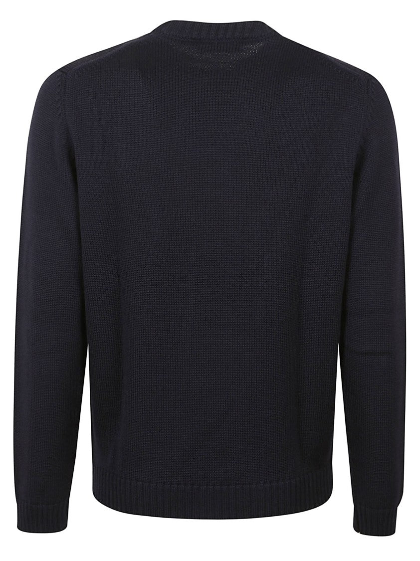 Zanone Textured Knit Wool Sweater With Ribbed Details