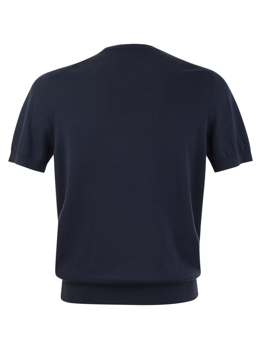 Fedeli Garment-Dyed Black Crew-Neck T-Shirt In Organic Cotton
