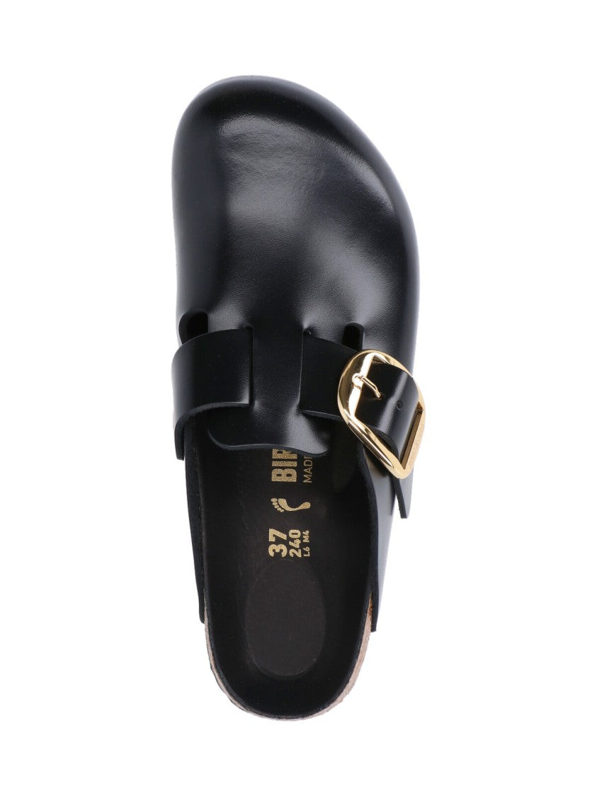 Birkenstock Boston Big Buckle Mules – Black