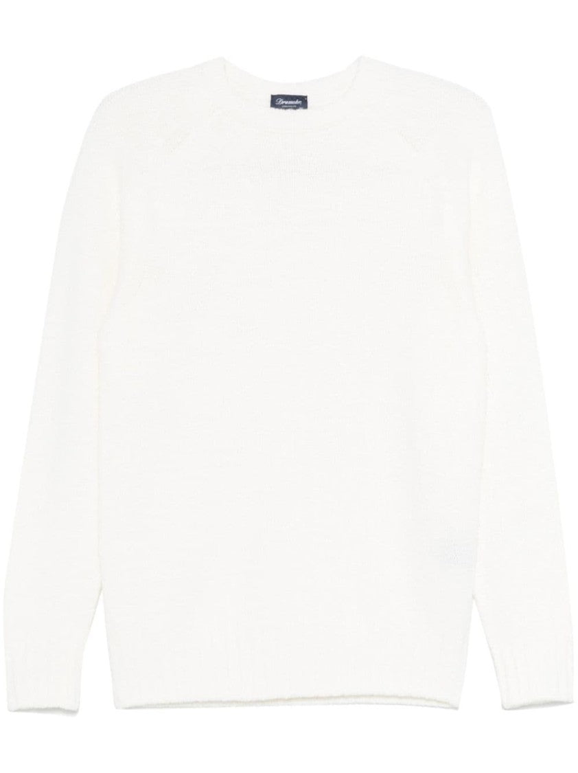 Drumohr White Long Sleeve Crew Neck Sweater