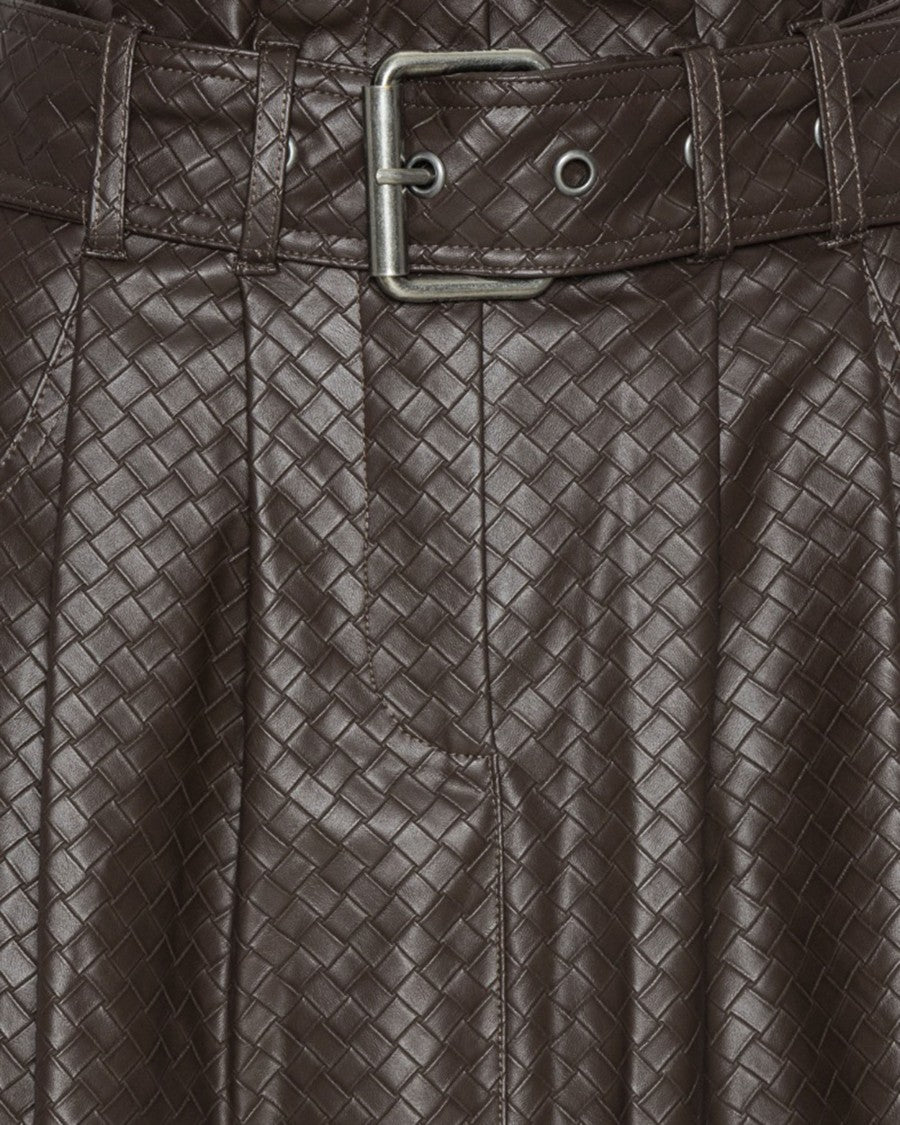 Rotate Dark Brown Midi Skirt