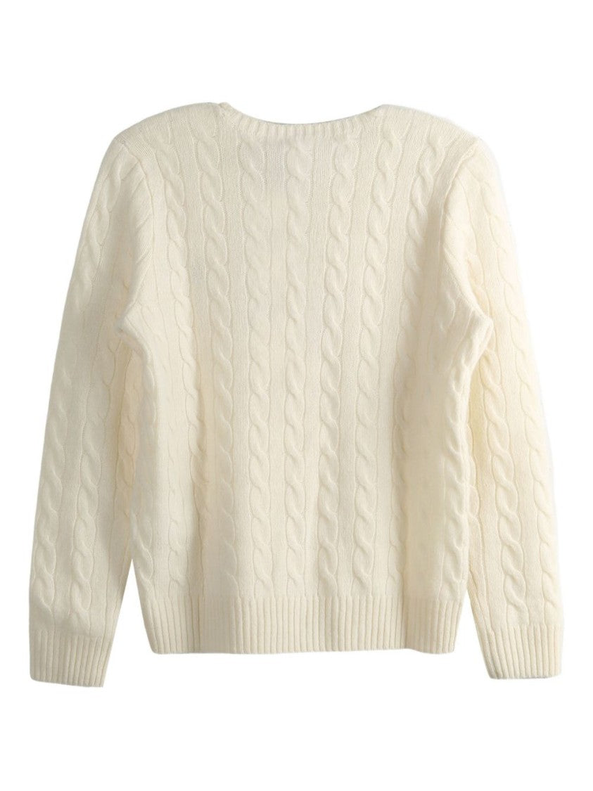 Polo Ralph Lauren Slim Fit White Cashmere Blend Sweater