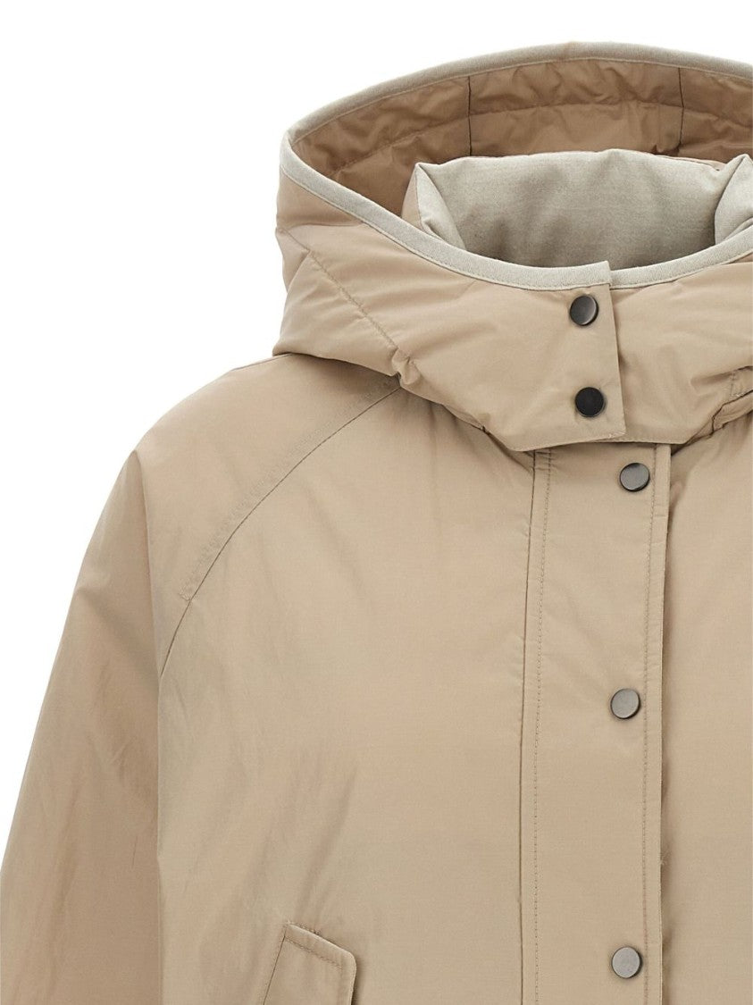 Brunello Cucinelli Hooded Down Jacket With Cropped Silhouette
