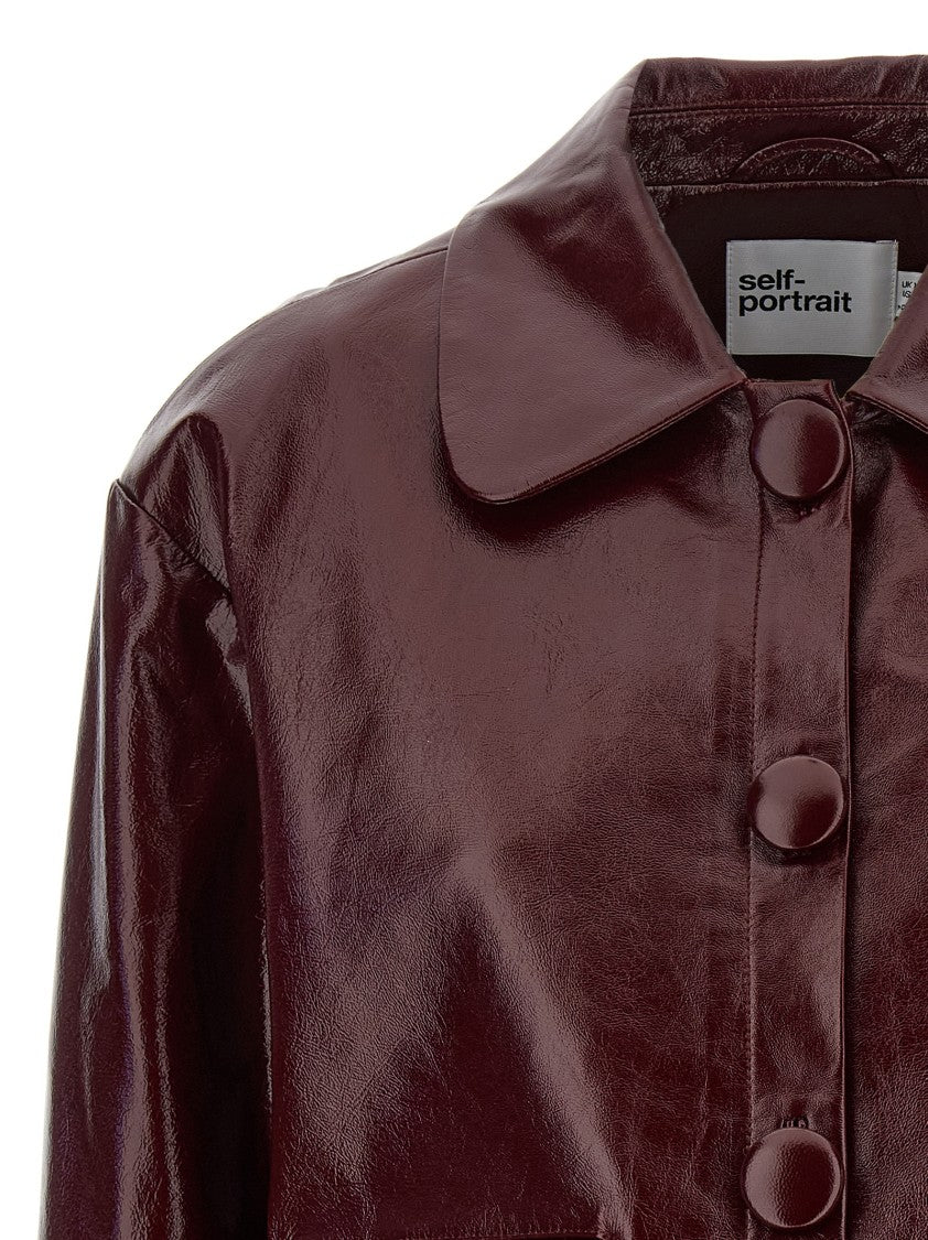 Self-Portrait Craqué Leather Jacket
