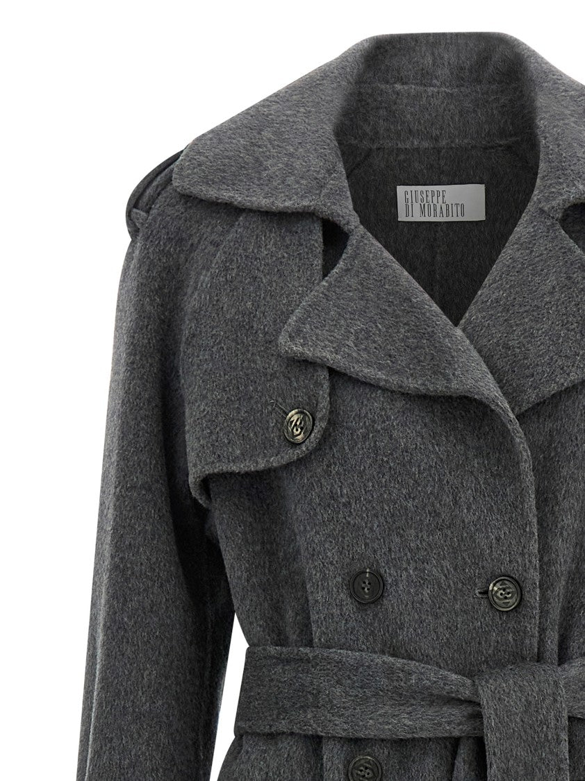 Giuseppe Di Morabito Maxi Wool Coat With Double-Breasted Design