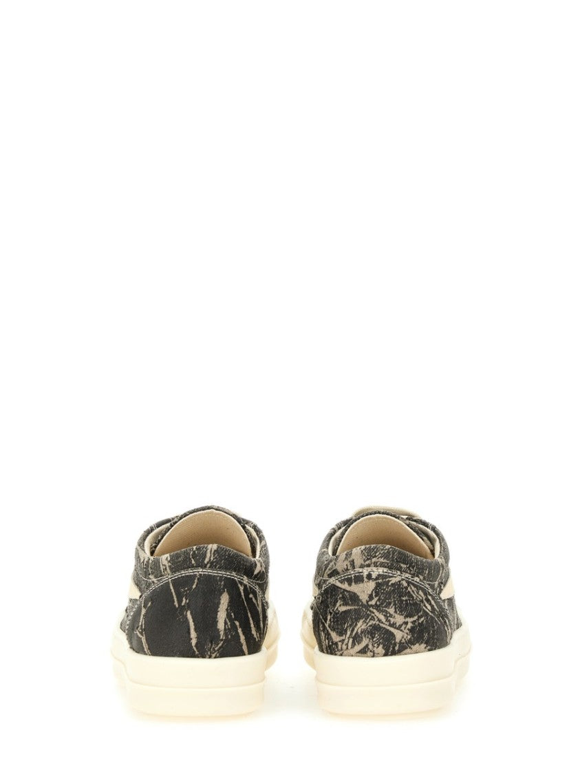 Drkshdw By Rick Owens Vintage-Inspired Low-Top Sneakers With Marbled Pattern