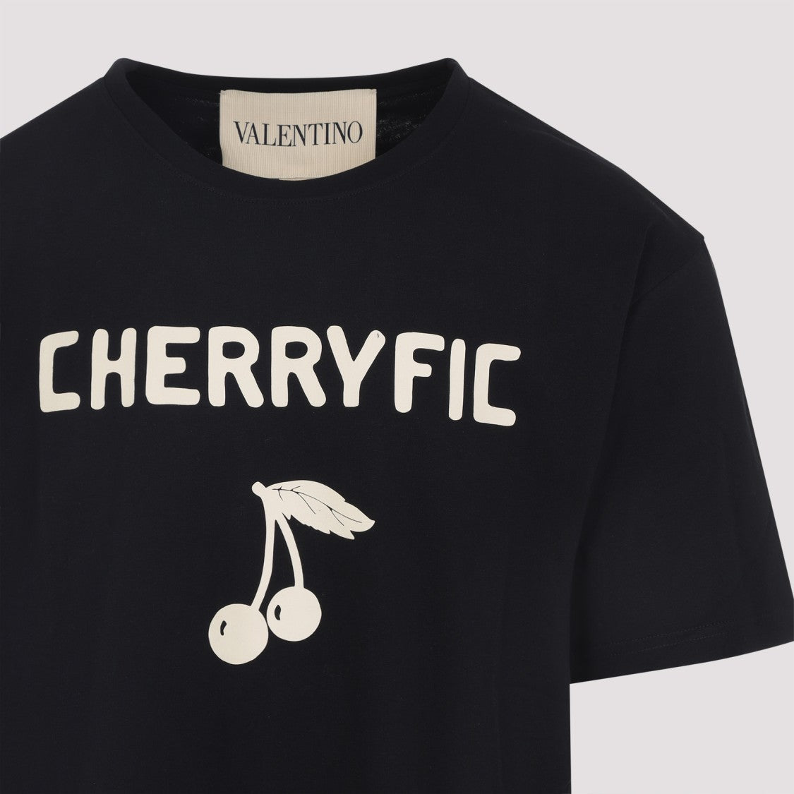 Valentino Black Cotton Cherryfic T-Shirt