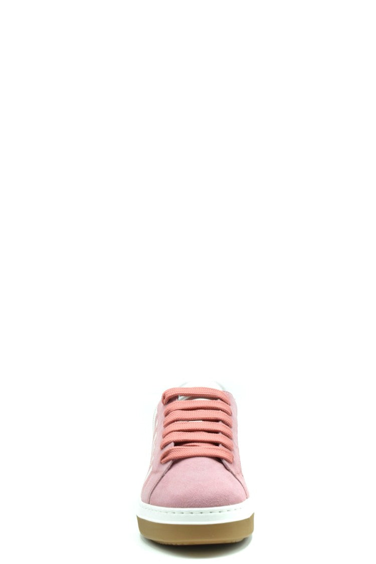 Dsquared2 Low-Top Pink Leather Sneakers With White Accents