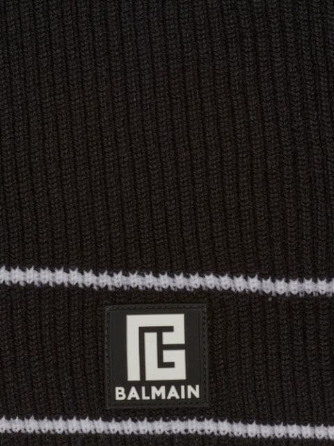 Balmain Wool&Silicon Patch Scarf
