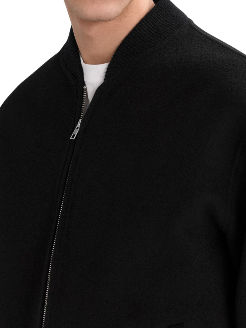 Soft Goat Zip-Up Bomber Jacket
