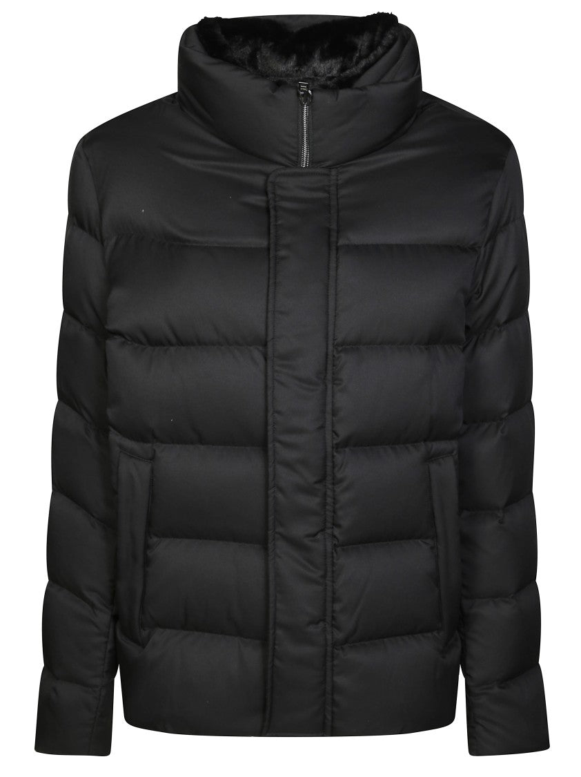 Herno High Collar Puffer Jacket With Quilted Design