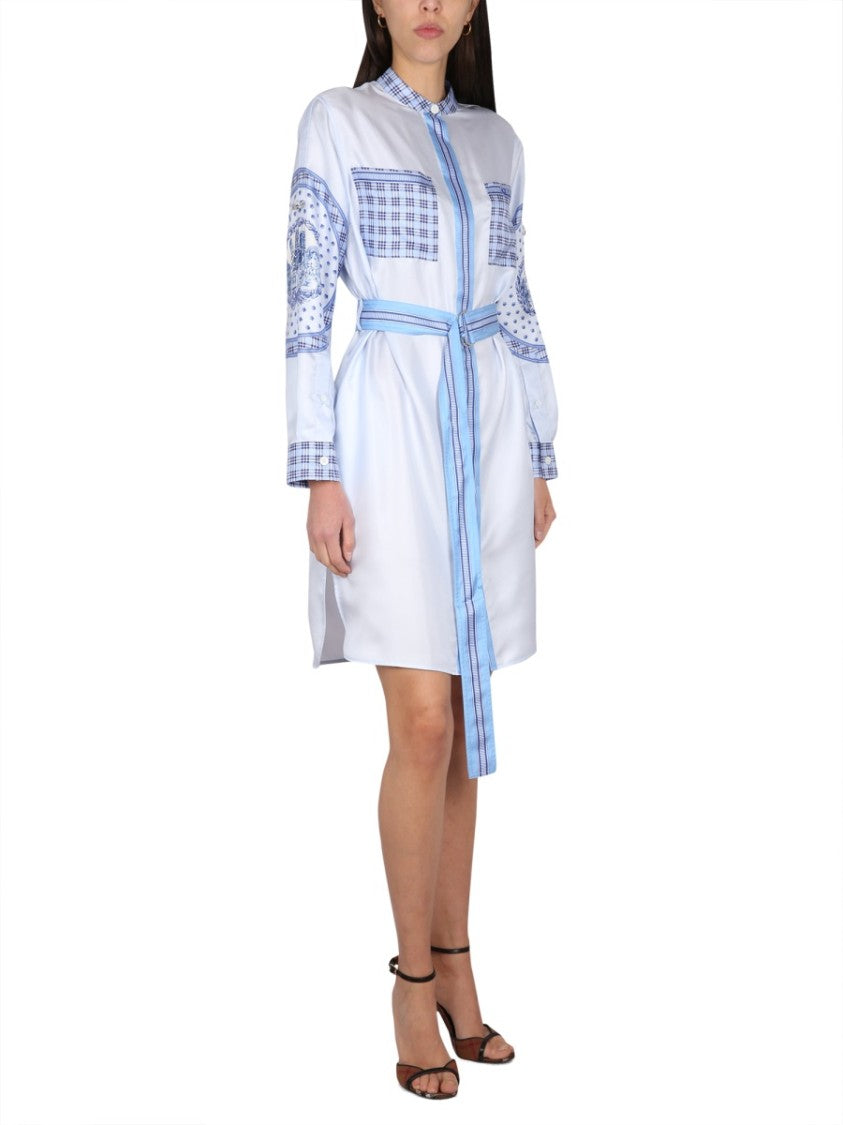 Burberry Silk Chemisier Dress With Concealed Button Closure