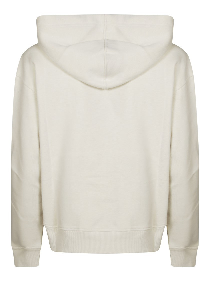 Max Mara Cropped White Hoodie With Front Zipper