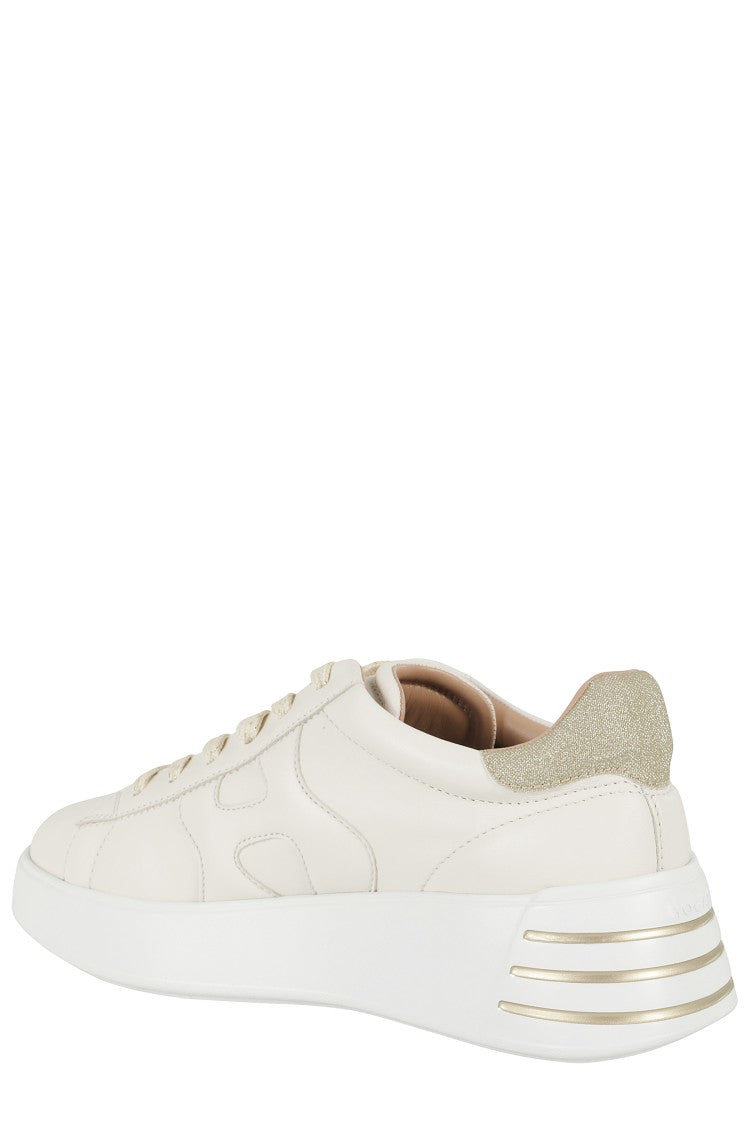 Hogan Lace-Up H564 Rebel Sneakers With Gold Accents