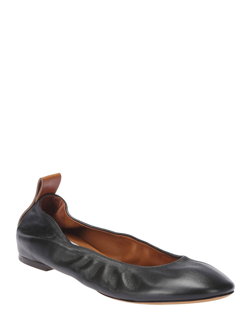 Lanvin Black Round Toe Dancer Ballerinas