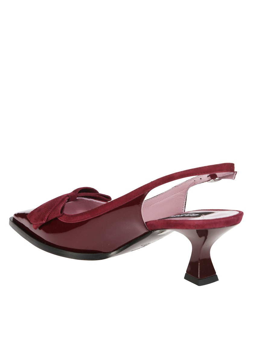 Carel Pointed-Toe Slingback Pump With Bow Detail
