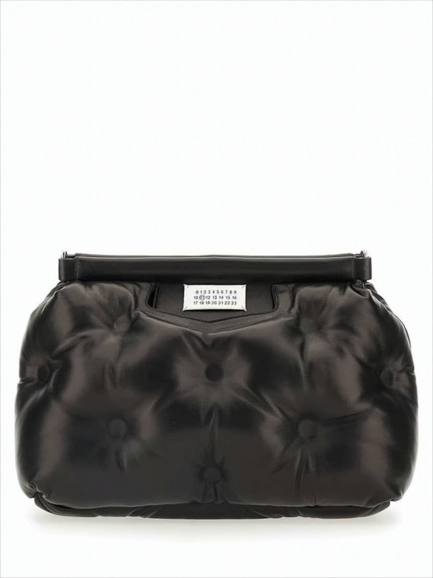 Maison Margiela Tufted Leather Tote Bag With Adjustable Strap And Structured Handle