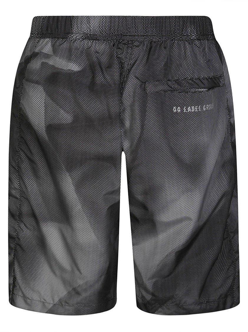 44 Label Group Crinkled Texture Bermuda Shorts With Elastic Waistband