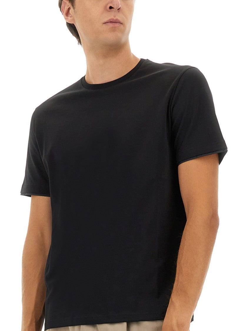 Herno Classic Black Crew Neck T-Shirt In Cotton