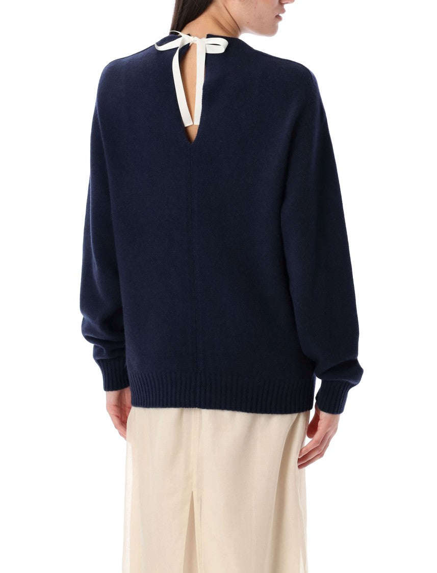 Carven Knit Ribbon Back Sweater