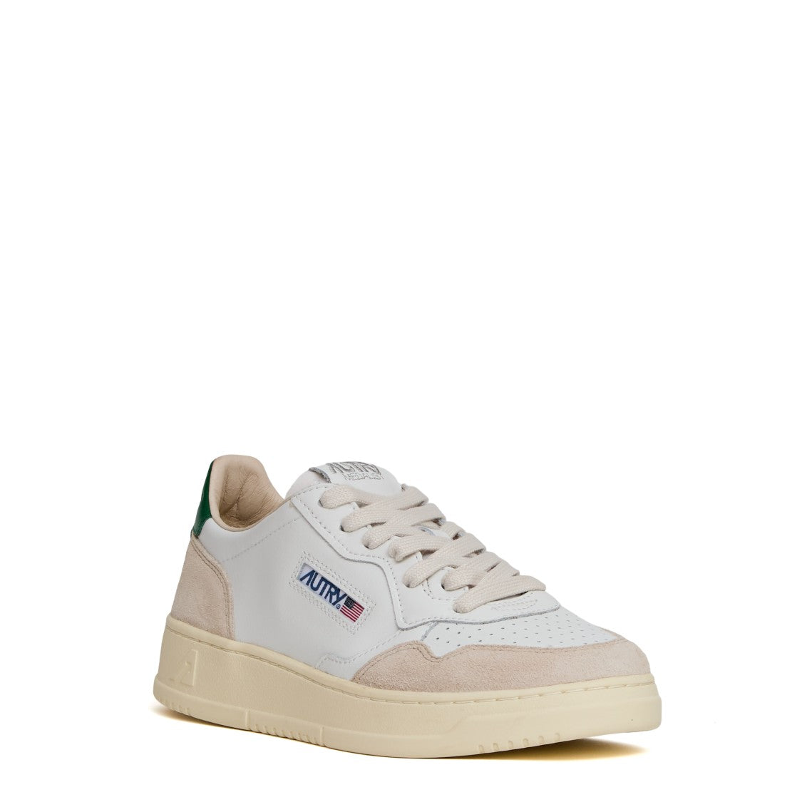 Autry Medalist Low Sneakers In White/Amazon Leather