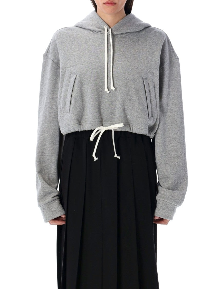 Comme Des Garçons Cropped Hoodie With Drawstring Details